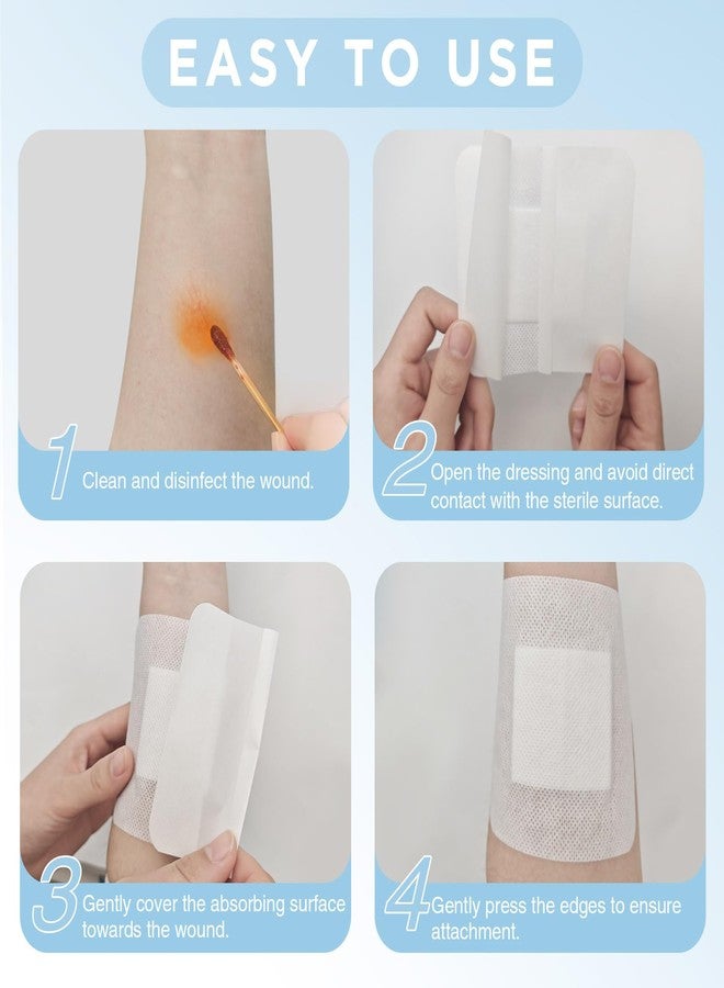 اوك تيب ضمادات شاش معقمة بحواف من OK TAPE، مقاس 4 بوصات × 4 بوصات، 25 ضمادة شاش ملفوفة، ضمادات جروح معقمة غير منسوجة مع وسادة عالية الامتصاص، ضمادات ناعمة وجيدة التهوية للجروح، إسعافات أولية - Image 4